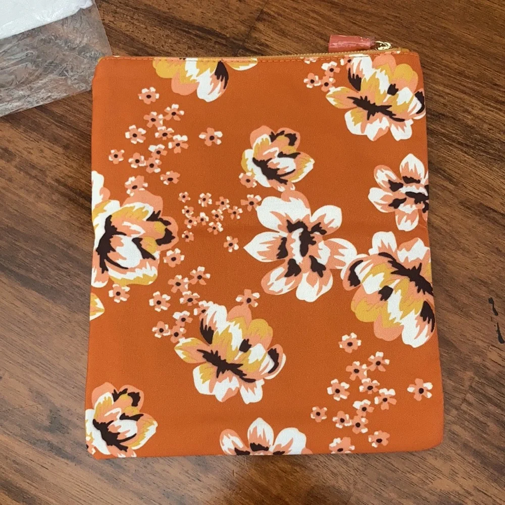 NEW Rachel Pally Reversible Vegan Leather Clutch Orange Handbag Bag NWT